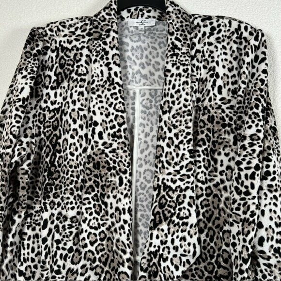 Moa Moa Women’s Waterfall Front Open Leopard Blazer Jacket Plus Size 3X - Picture 4 of 9